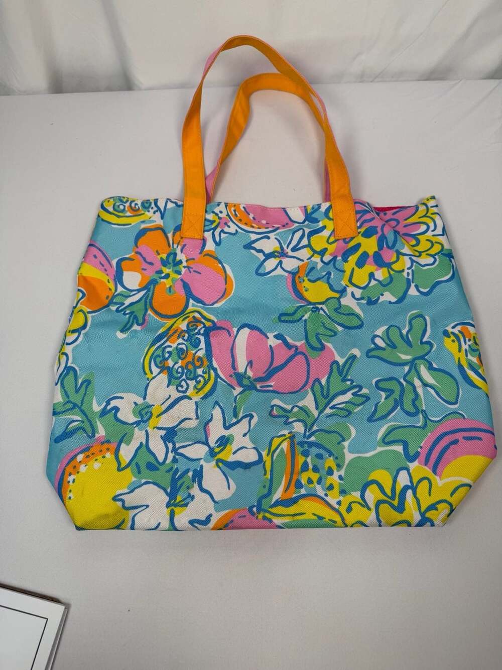 Lilly Pulitzer for Estée Lauder Tropical Floral Print Canvas Tote Bag - Picture 3 of 6